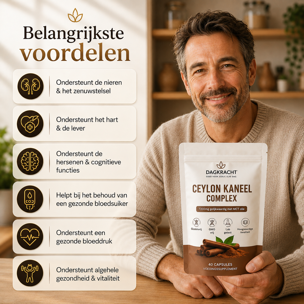 DAGKRACHT™ - Ceylon Kaneel Complex 7200mg gelijkwaardig met MCT olie